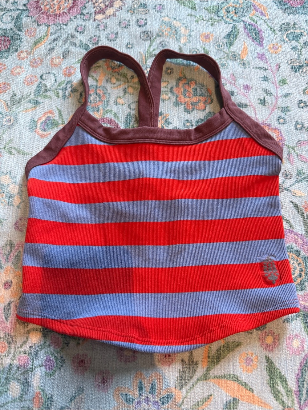 Free Peach Red and Light Blue Striped tank size XS/S